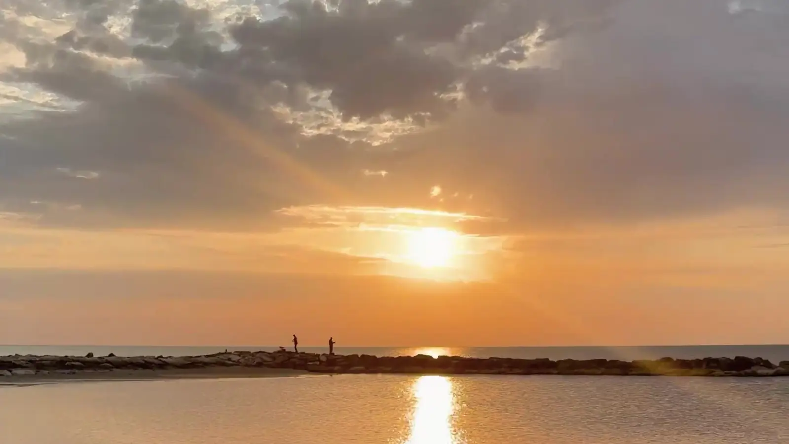 Sunrise over the Adriatic from the beach